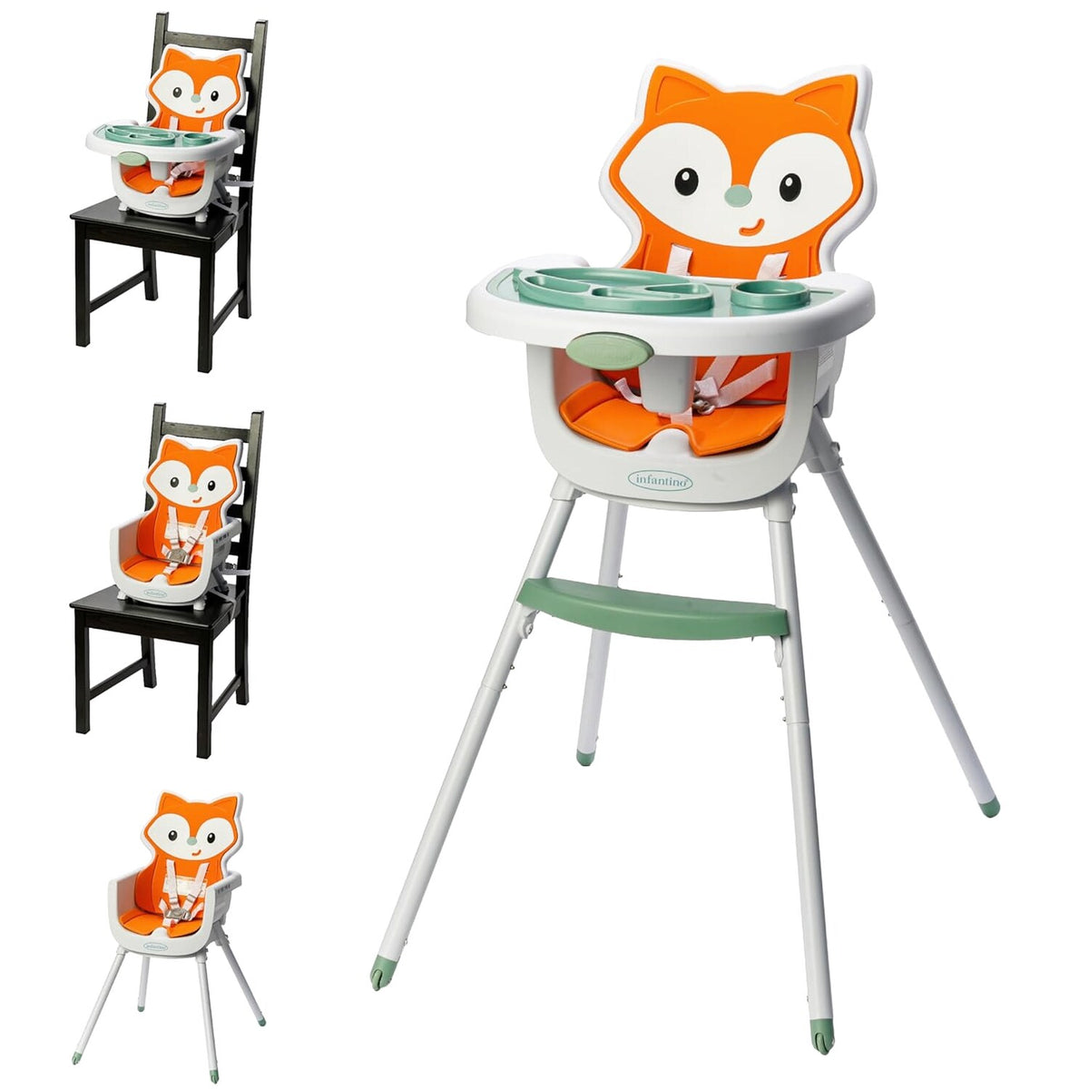 4-in-1 Convertible High Chair And Booster - Fox Theme