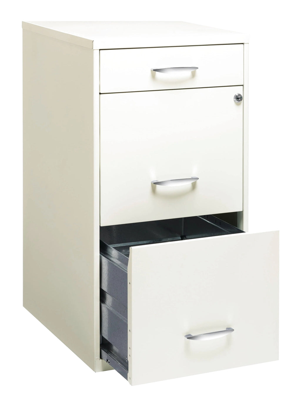 Space Solutions 3 Drawer Letter Width Vertical File Cabinet With Pencil Drawer, White