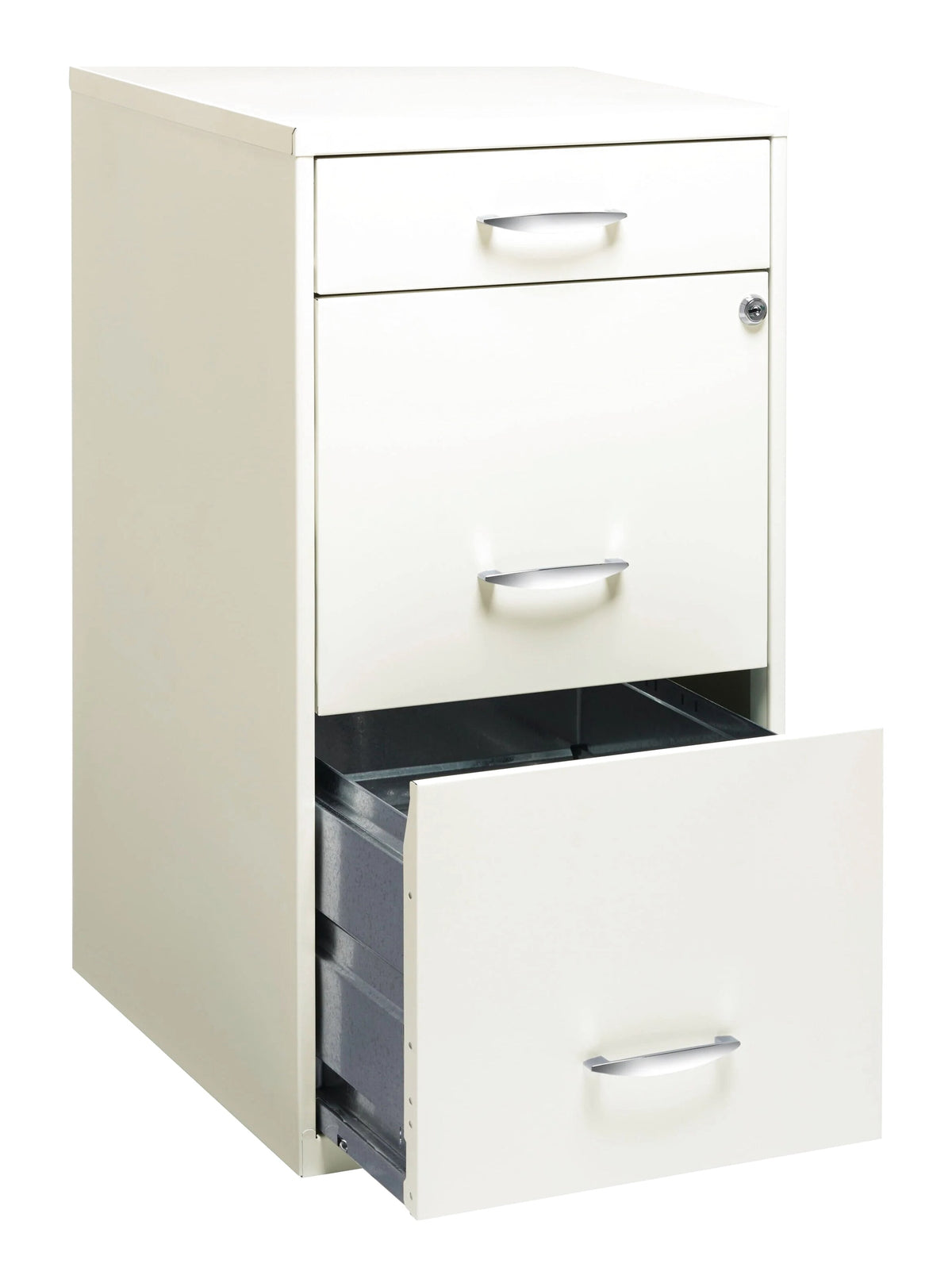 Space Solutions 3 Drawer Letter Width Vertical File Cabinet With Pencil Drawer, White