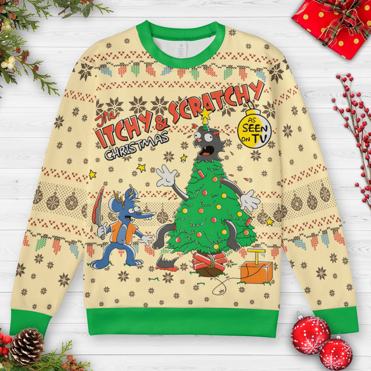 Itchy & Scratchy Christmas Ugly Christmas Sweatshirt