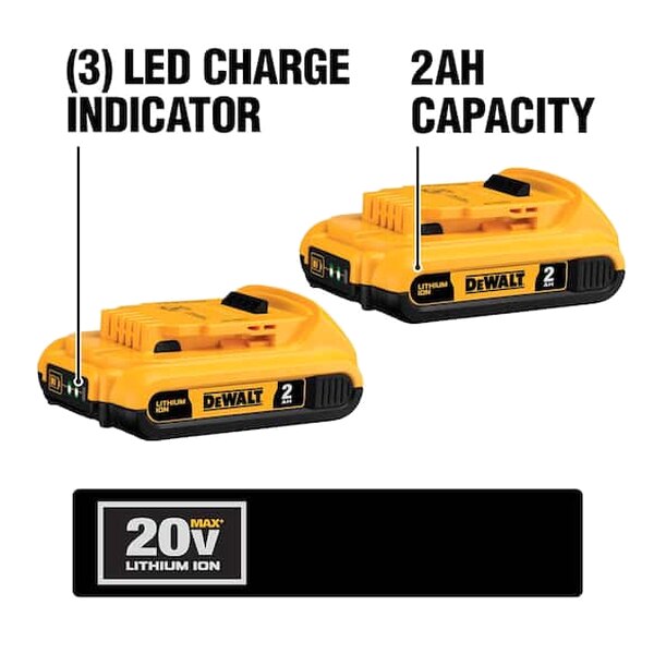 DEWALT 20V MAX Cordless 10 Tool Combo Kit With (2) 20V 2.0Ah Batteries, Charger And Bag - DCK1020D2