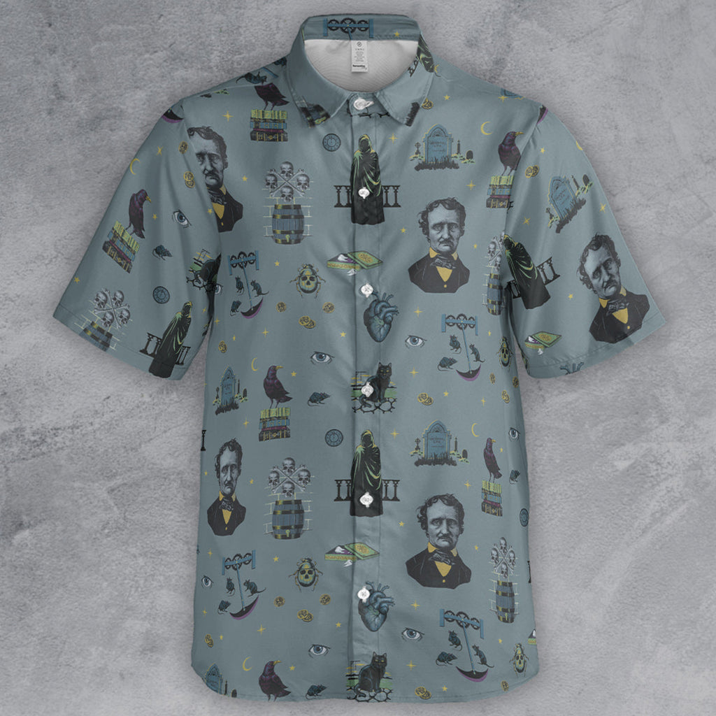 The Dark Themed Edgar Allan Poe Button Down Shirt
