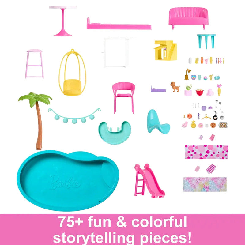 Barbie Dreamhouse Interactive Dollhouse With Waterslide, 10 Themed Rooms, 75+ Accessories