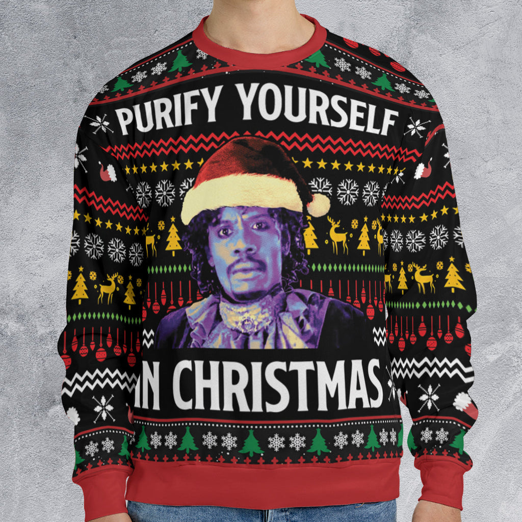 Purify Yourself In Christmas Ugly Christmas Sweatshirt