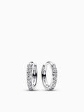 Sterling Silver Clear Stone Huggie Hoops