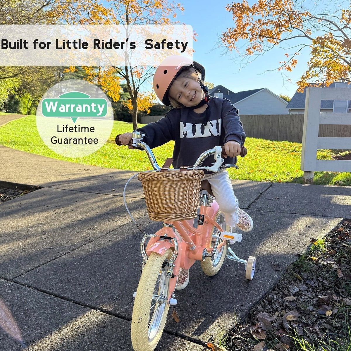 Glerc Girls' Kids' Bike, 12 inch, Pink, Ages 2-4 Years - Little Molly