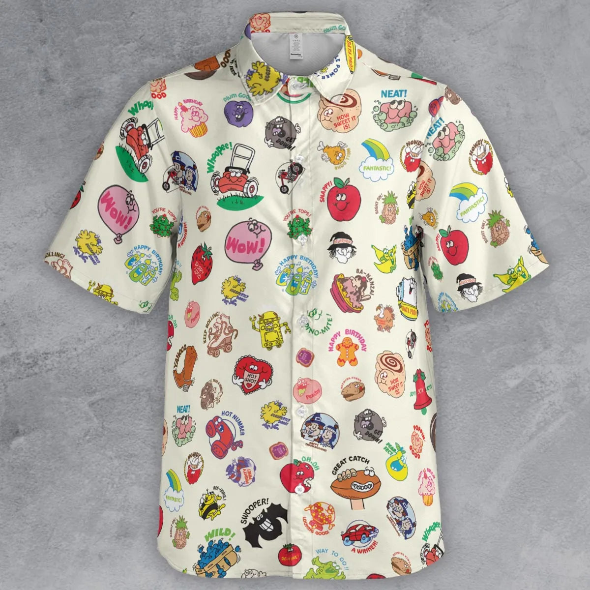 Vintage Trend Matte Scratch & Sniff Button Down Shirt