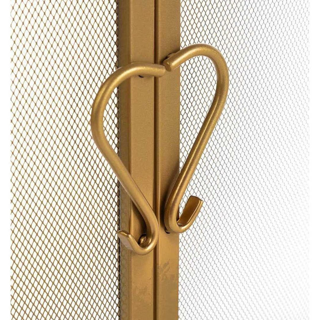 Plow & Hearth Small Cast Iron Scrollwork Fireplace Fire Screen With Doors