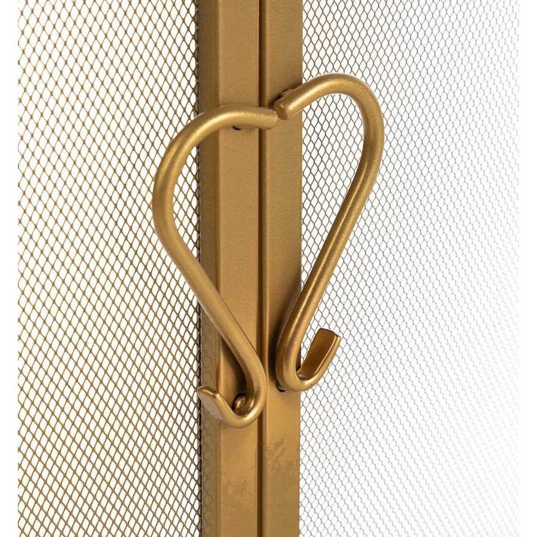 Plow & Hearth Small Cast Iron Scrollwork Fireplace Fire Screen With Doors