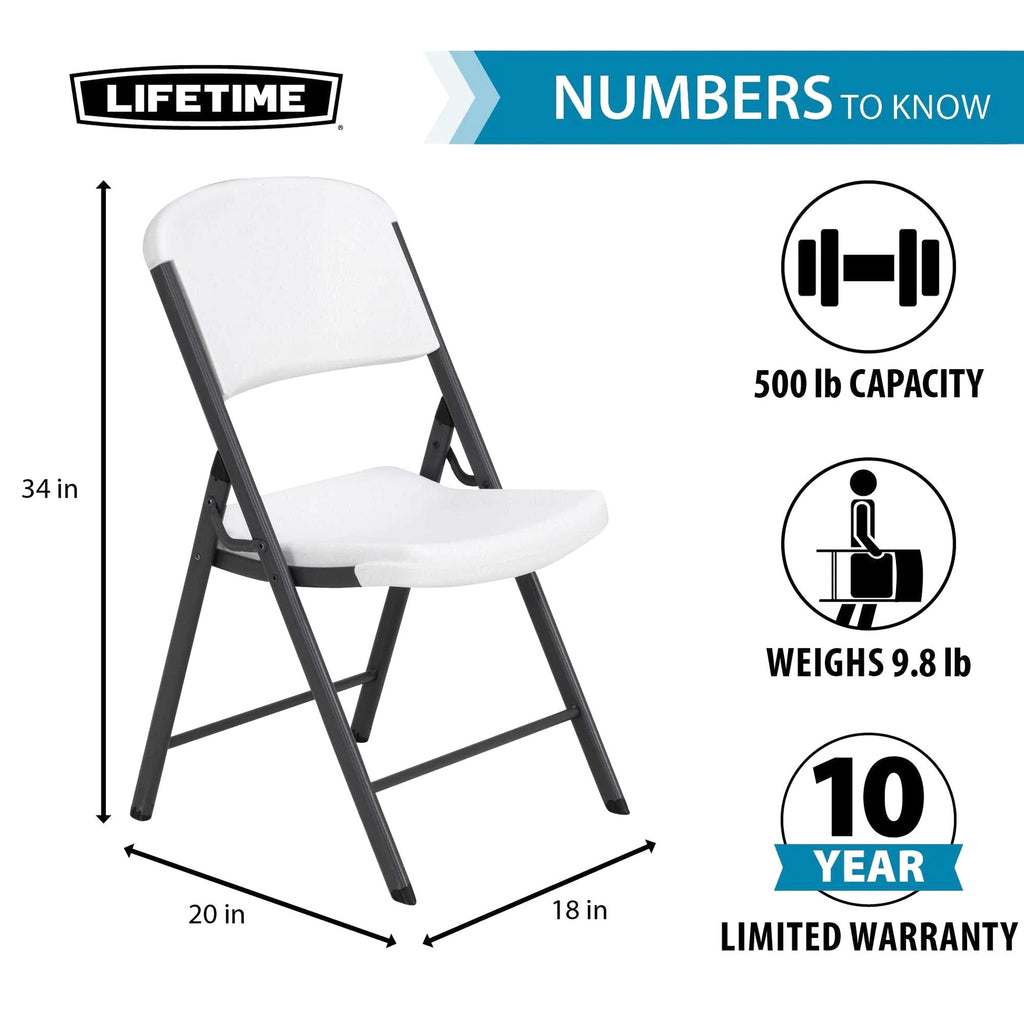 Lifetime 4 8-Foot Rectangle Folding Tables And 32 Chairs Set, White Granite - 80147