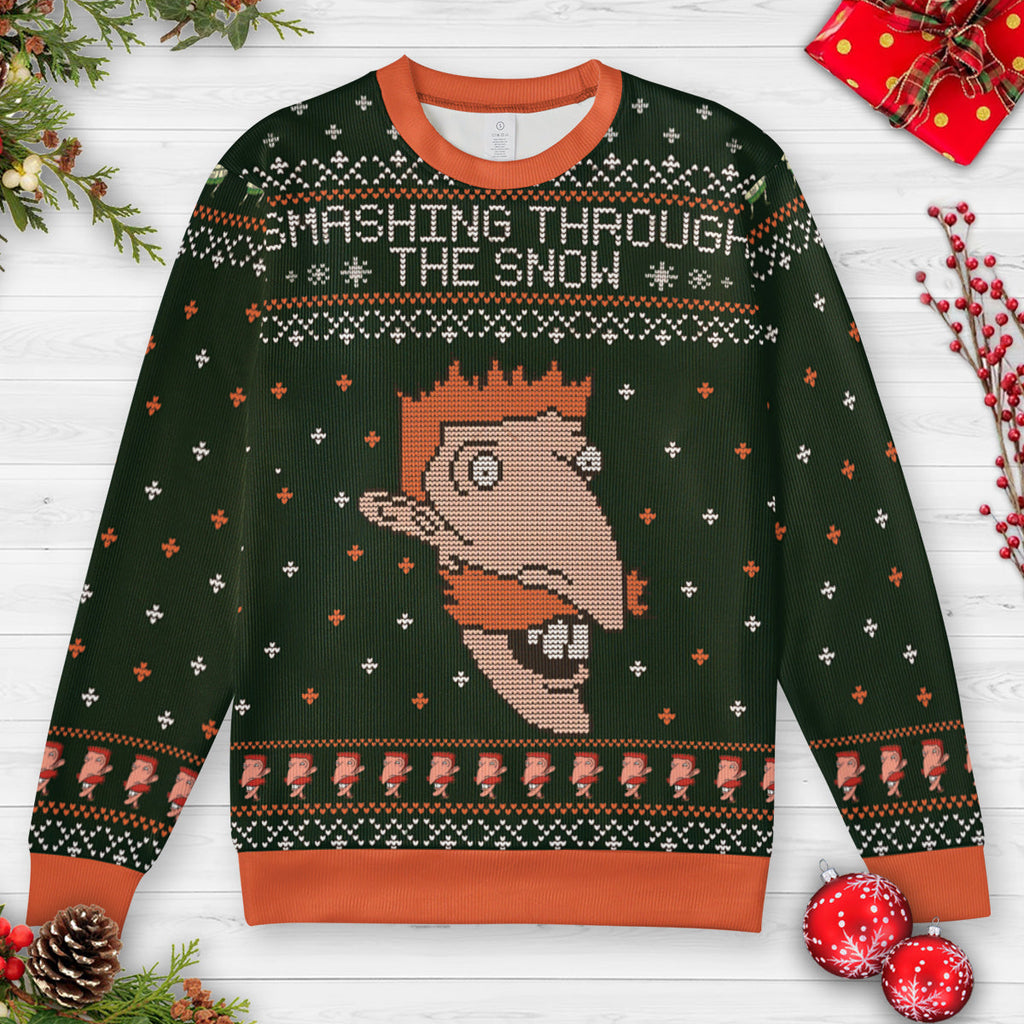 Smashing Through The Snow The Wild Thornberrys Ugly Christmas Sweatshirt