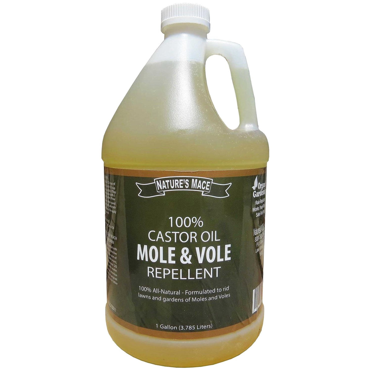 Nature's Mace Mole & Vole Repellent 1 Gallon Pure Castor Oil Concentrate Covers Up To 20,000 Sq Ft
