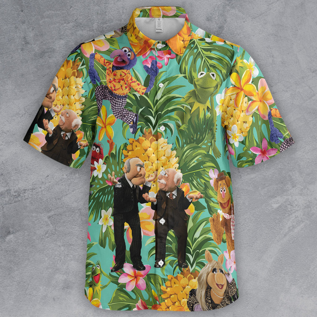 Statler And Waldorf Muppets Tropical Button Down Shirt