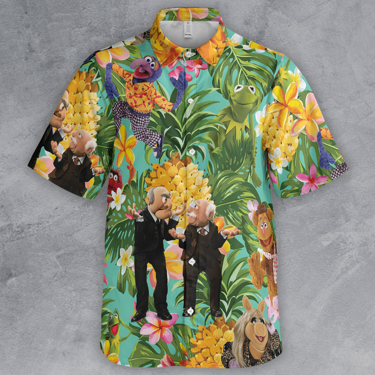 Statler And Waldorf Muppets Tropical Button Down Shirt