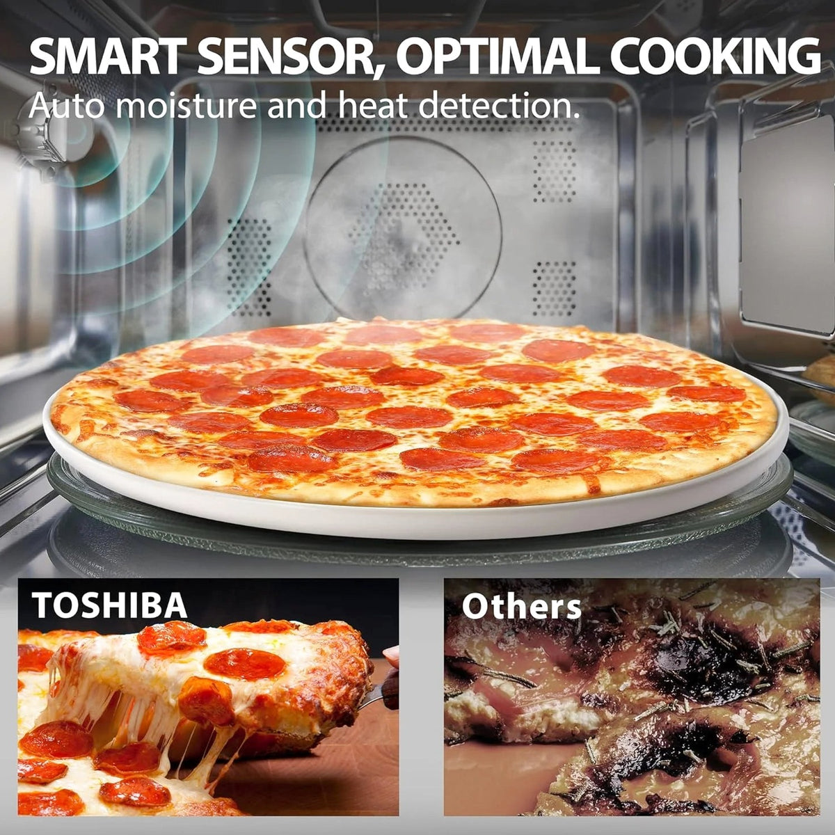TOSHIBA 4-in-1 Countertop Microwave Oven, 1.5 Cu Ft, 1000W, Silver - ML-EC42P(SS)