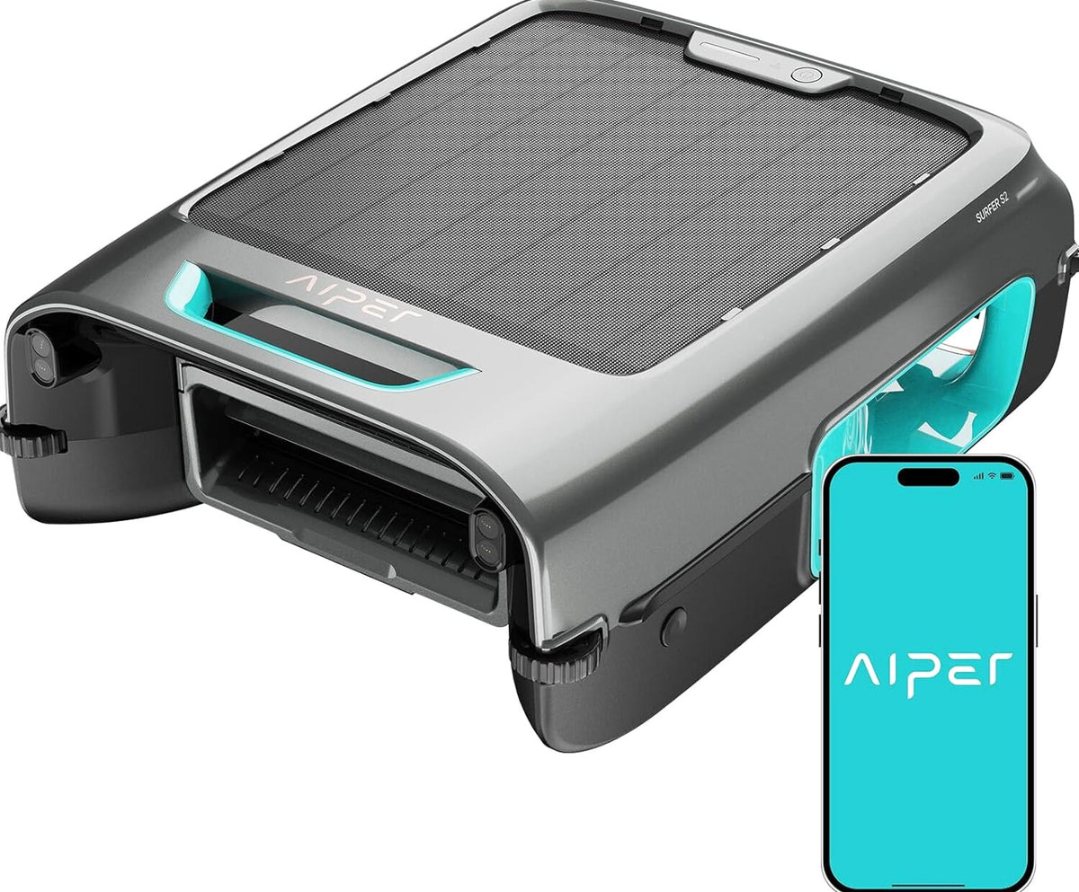 AIPER Solar Pool Skimmer, Gray - Surfer S2