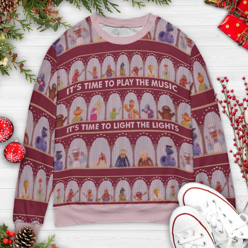 Time To Play Music Ugly Christmas Sweatshirt