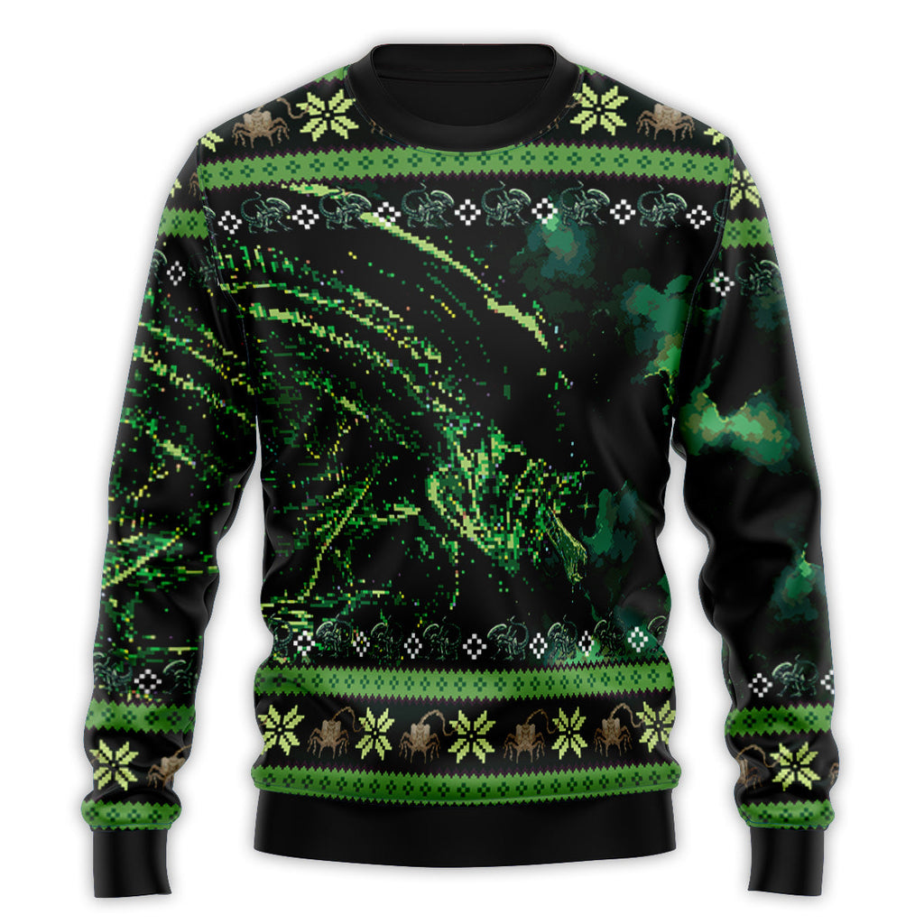Xenomorph Alien Christmas Ugly Christmas Sweatshirt