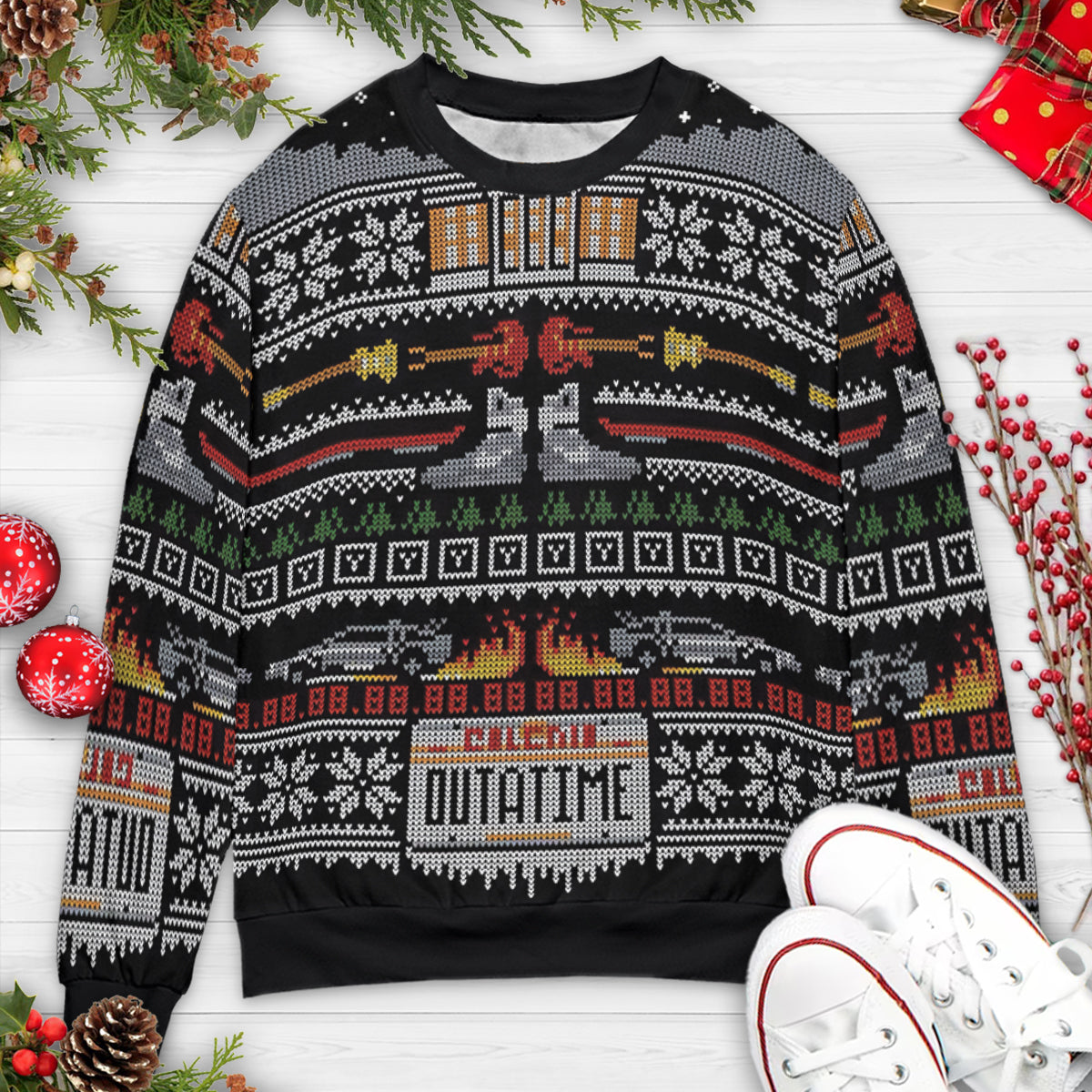 Outa Time Back to the Future Ugly Christmas Sweatshirt