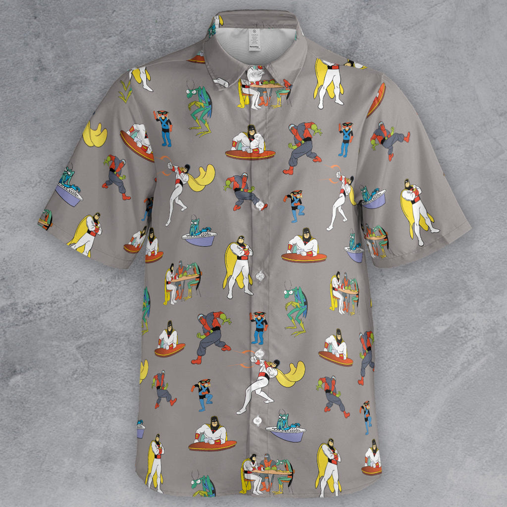 Space Ghost Coast to Coast Characters Button Down Shirt