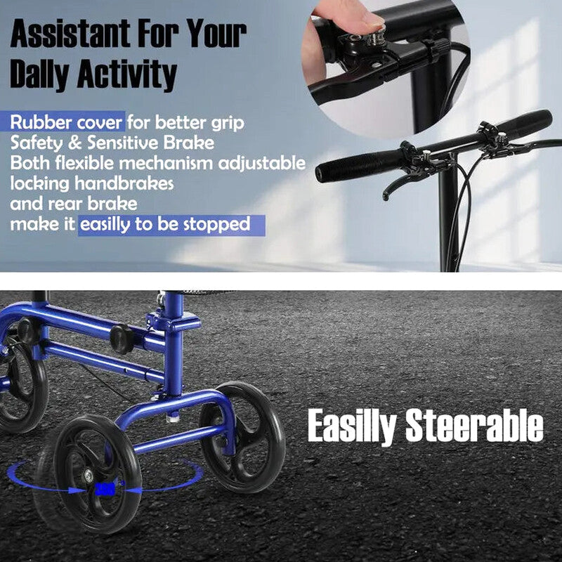 RINKMO Lightweight Steerable Knee Scooter With 8-Inch PVC Wheels