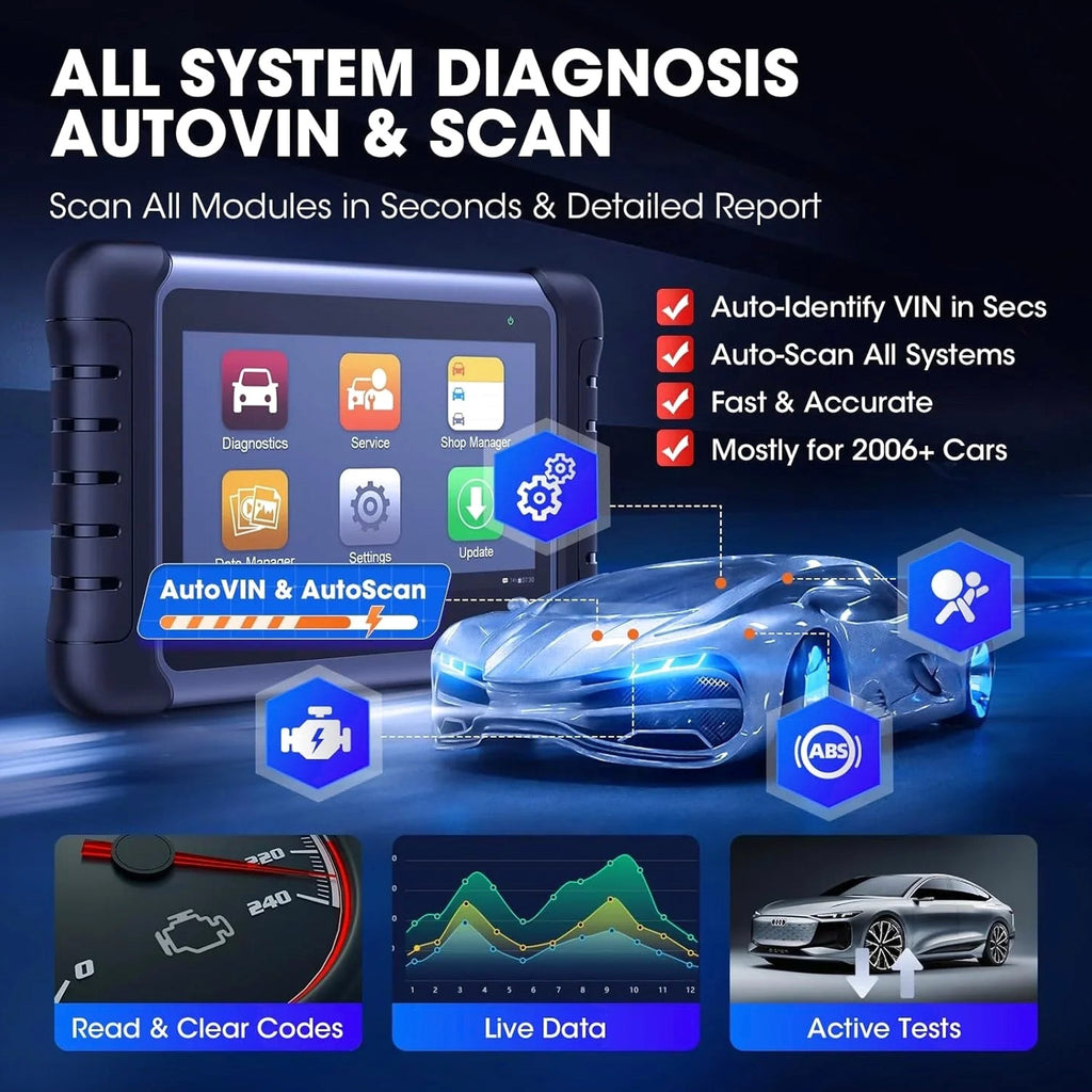 Autel MaxiCOM MK808S Automotive Diagnostic Scanner With 7-inch LCD Touchscreen