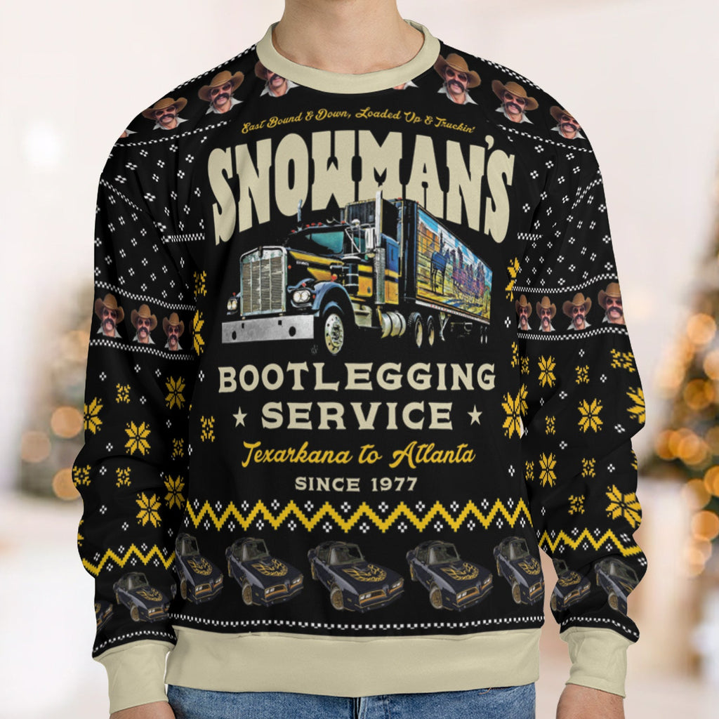 Snowman Smokey and the Bandit Ugly Christmas Sweatshirt