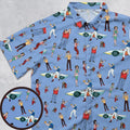 Speed Racer Characters Pattern Button Down Shirt