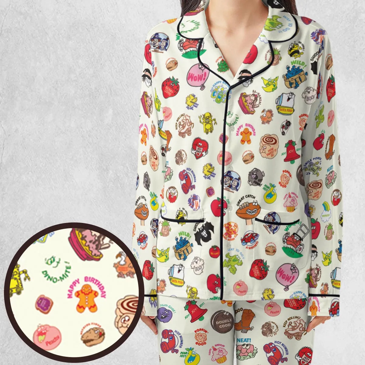 Vintage Trend Matte Scratch & Sniff Pajamas Set
