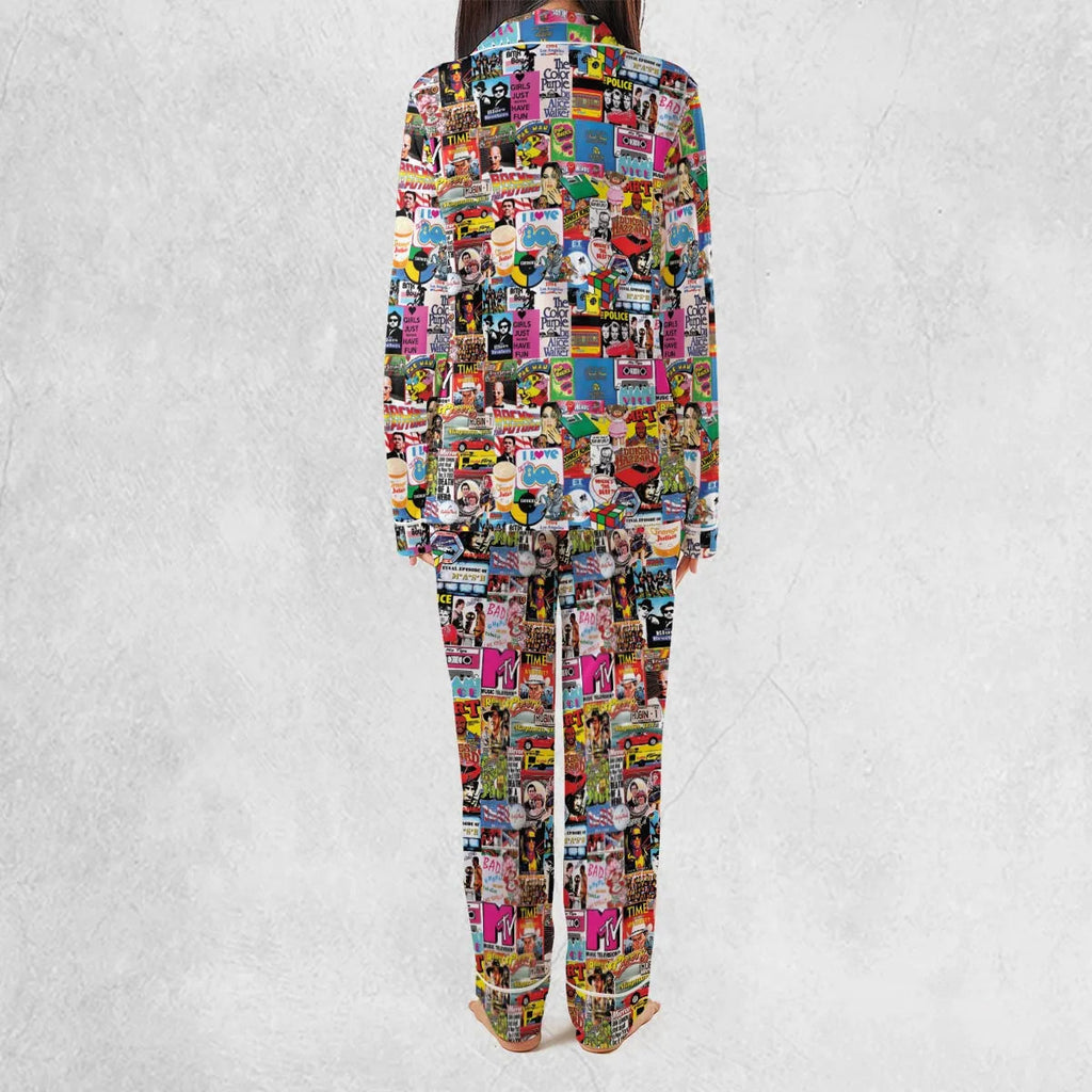 I heart 80s Collage Mr. T Back To the Future Pac-man Pajamas Set
