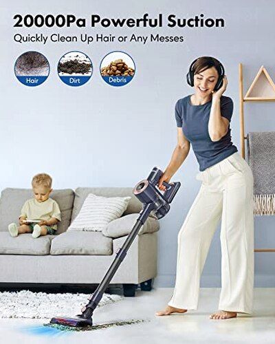 Homeika Cordless Stick Vacuum Cleaner With LED Display, 20 Kpa Suction, 1.5L Dust Cup