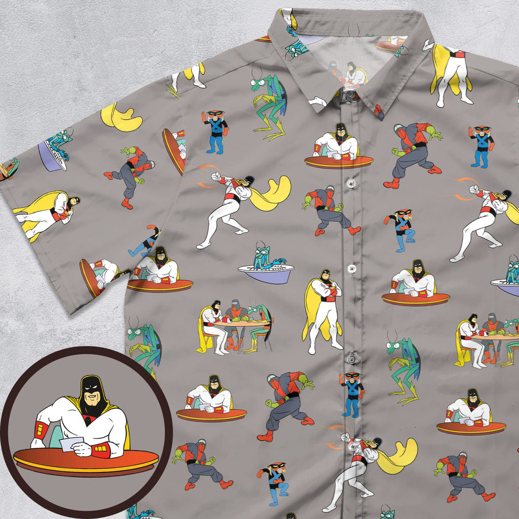 Space Ghost Coast to Coast Characters Button Down Shirt