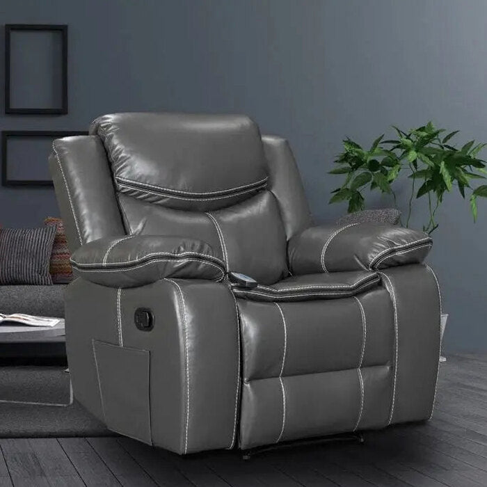 Leather Recliner Lounge Chair - Wide Seat