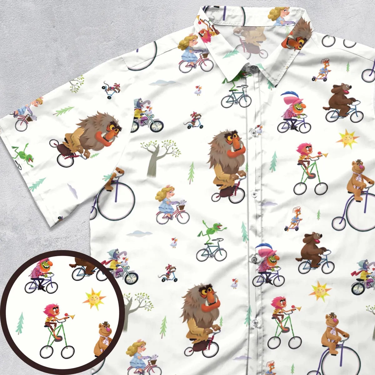 The Muppet Movie Bike Scene Button Down Shirt