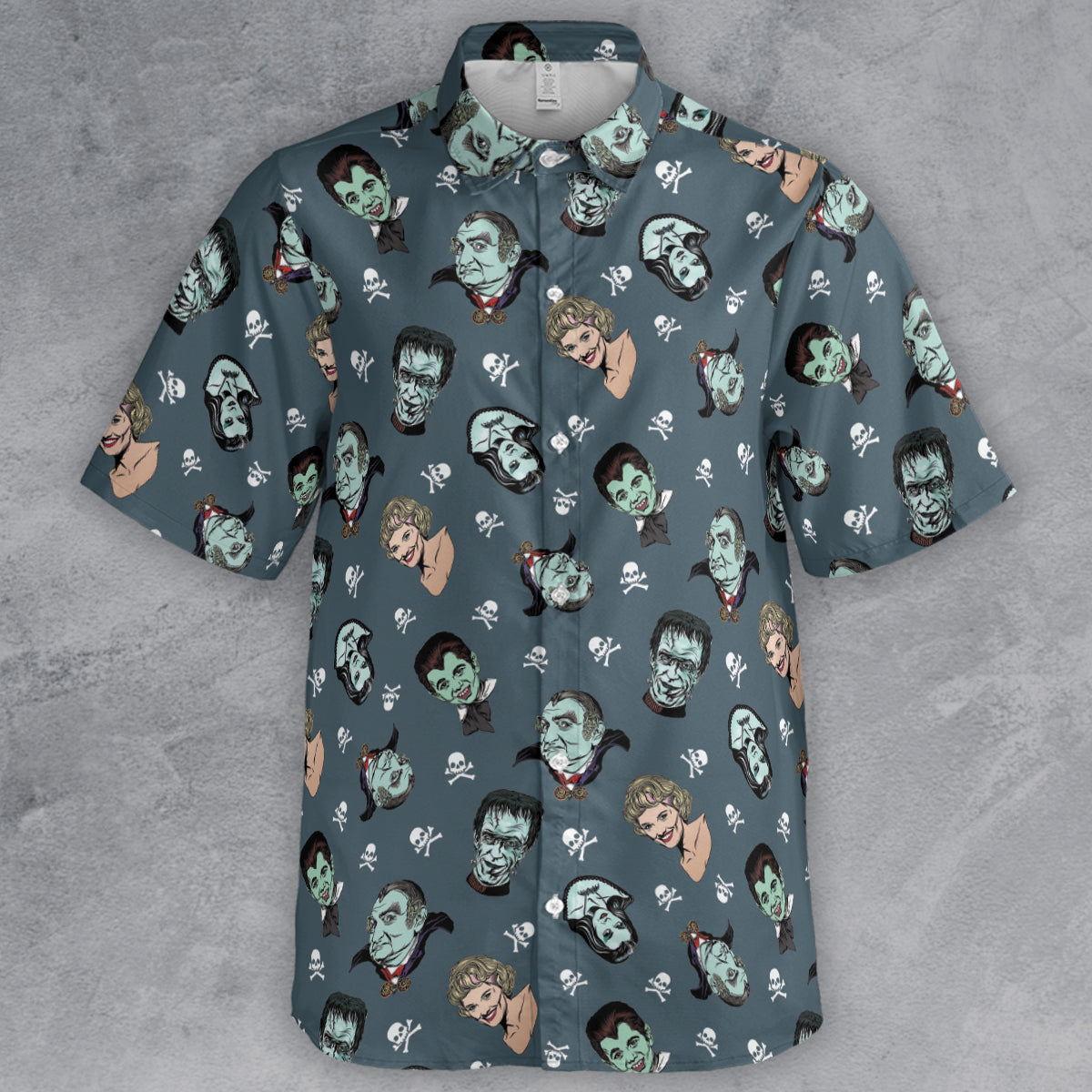The Munsters Characters Button Down Shirt