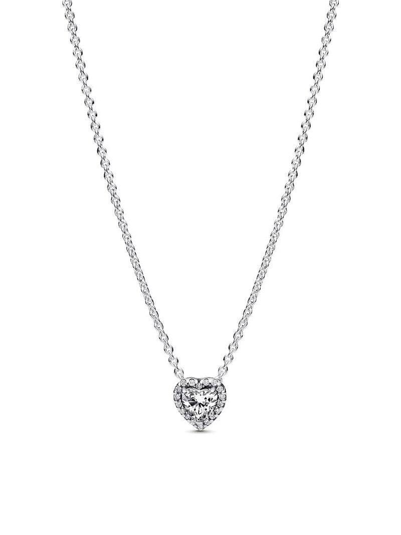 Sterling Silver Clear Heart Necklace