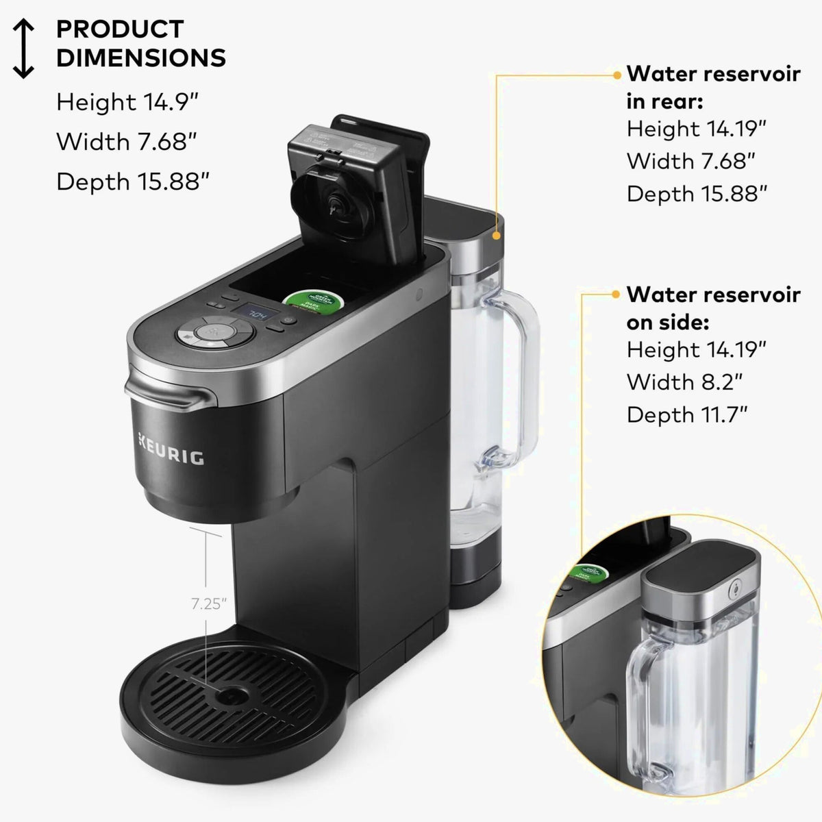 Keurig Single Serve & Carafe Coffee Maker, 60 oz Water Reservoir, 12-Cup Thermal Carafe - K-Duo Plus