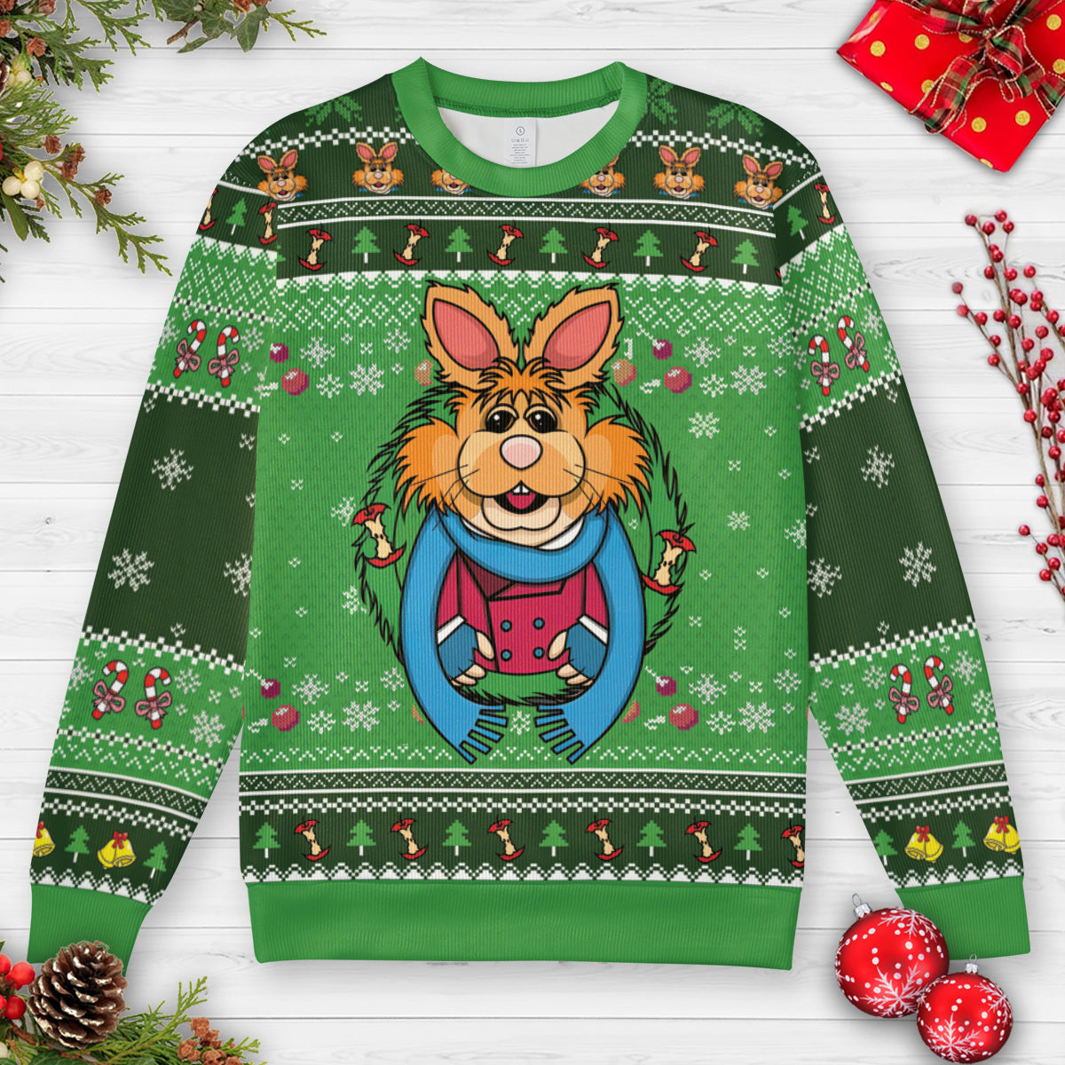 Bean Bunny Christmas Carol Ugly Christmas Sweatshirt
