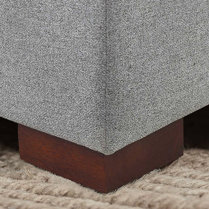 Thomasville Fabric Sectional With Storage Ottoman, 4-Piece, Gray - Langdon