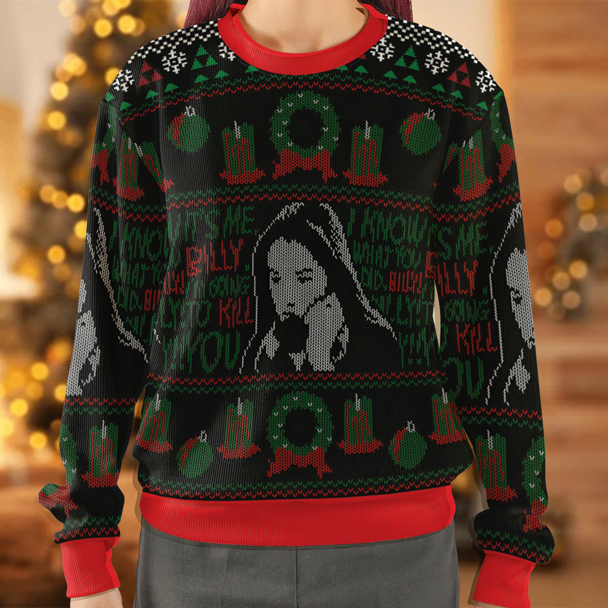 It's me, Billy Black Christmas Ugly Christmas Sweatshirt