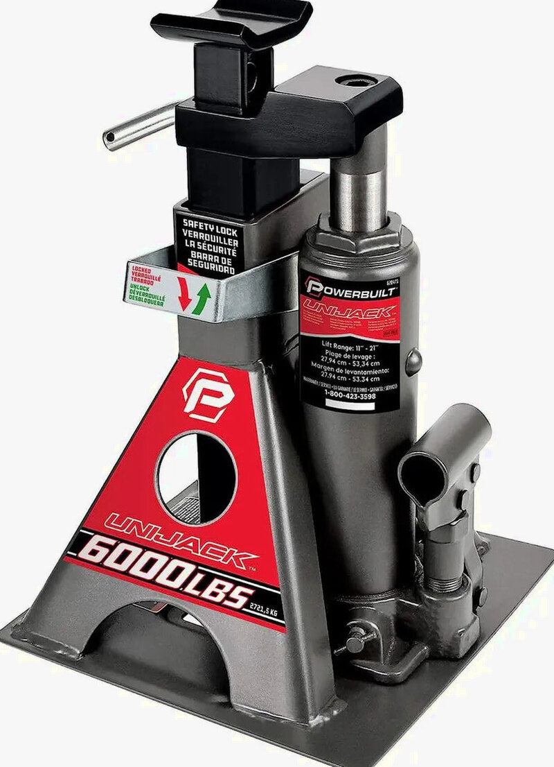 Powerbuilt All-in-One Bottle Jack With Integrated Jack Stands, 3-Ton 6000 lb Load Capacity