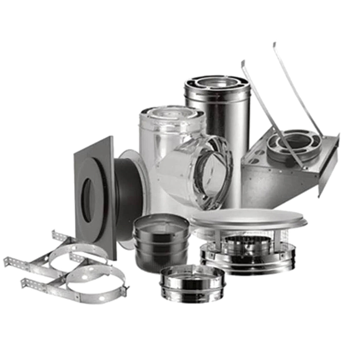 DuraPlus 6 in Basic Through-the-Wall Chimney Kit - 9 inch x 6 inch