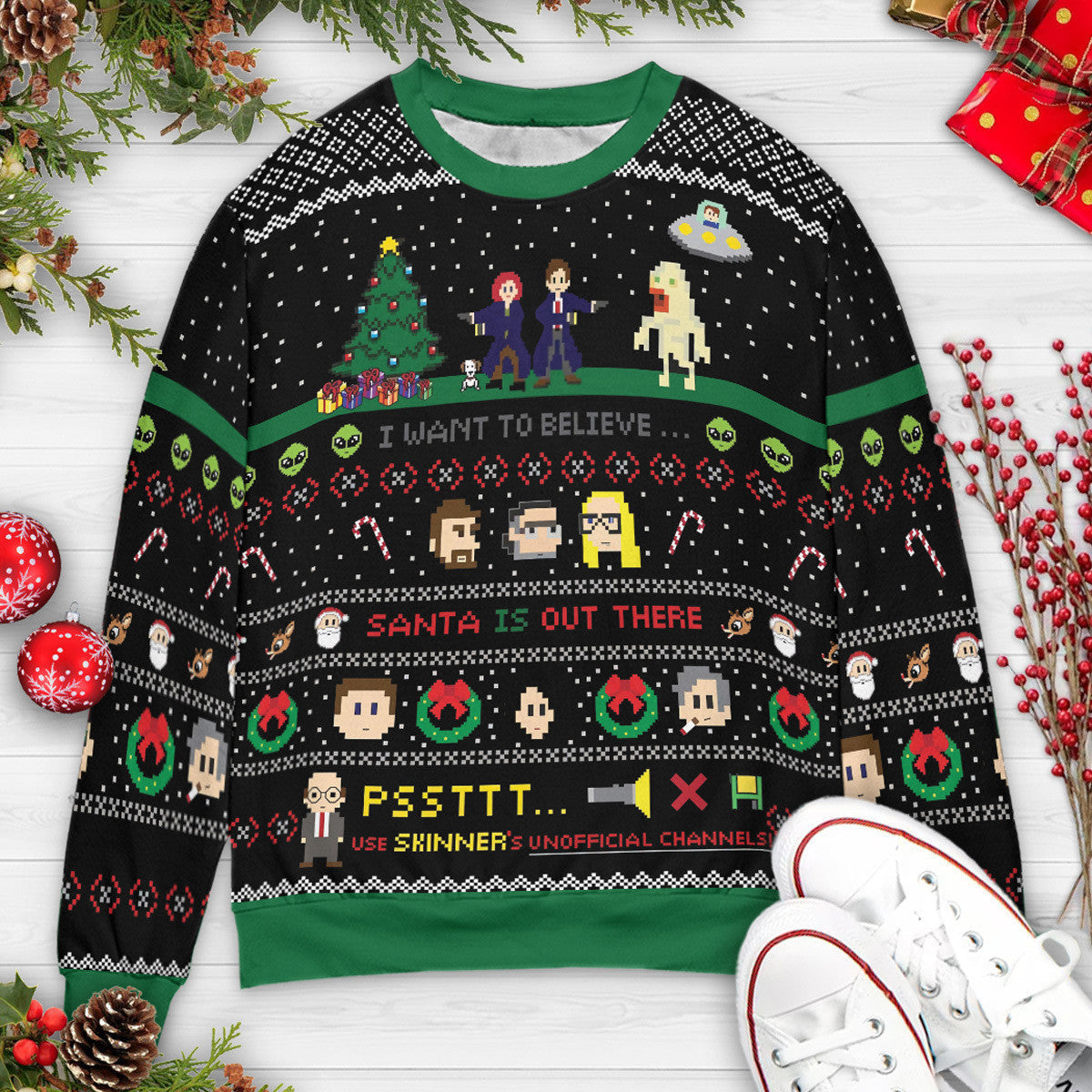 Believe Santa is Out There The X-File Ugly Christmas Sweatshirt