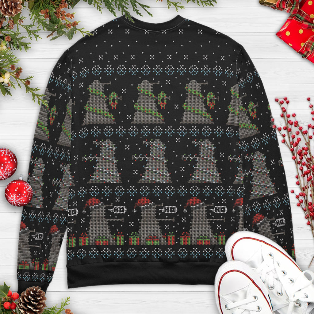 Decorate Illuminate Celebrate Doctor Who Ugly Christmas Sweatshirt