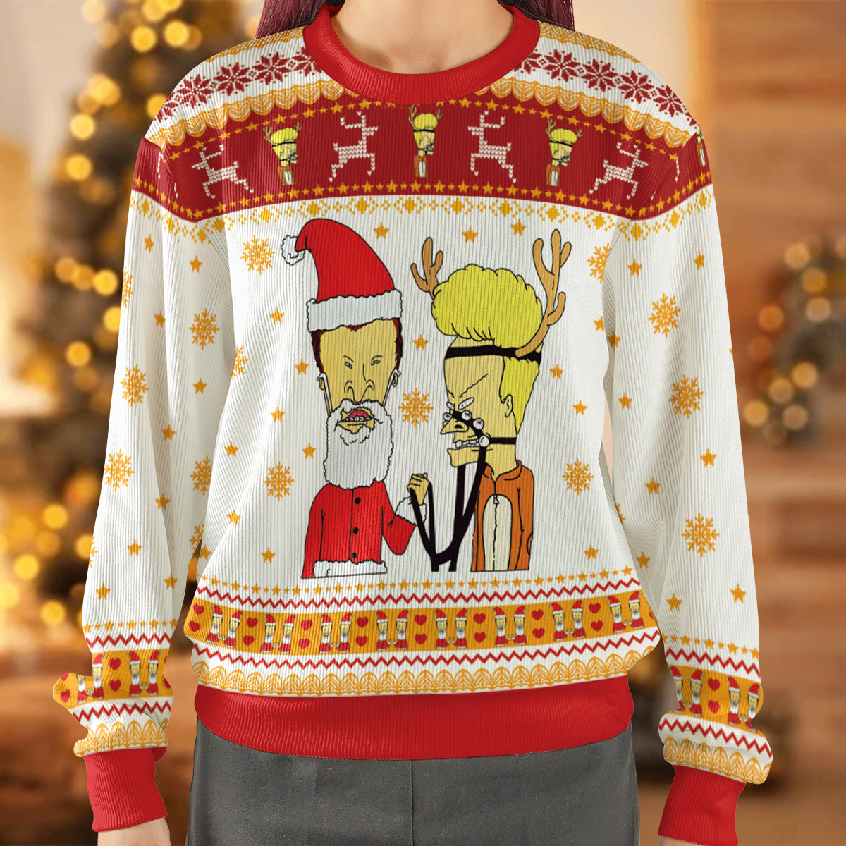 Beavis and Butthead Ugly Christmas Sweatshirt