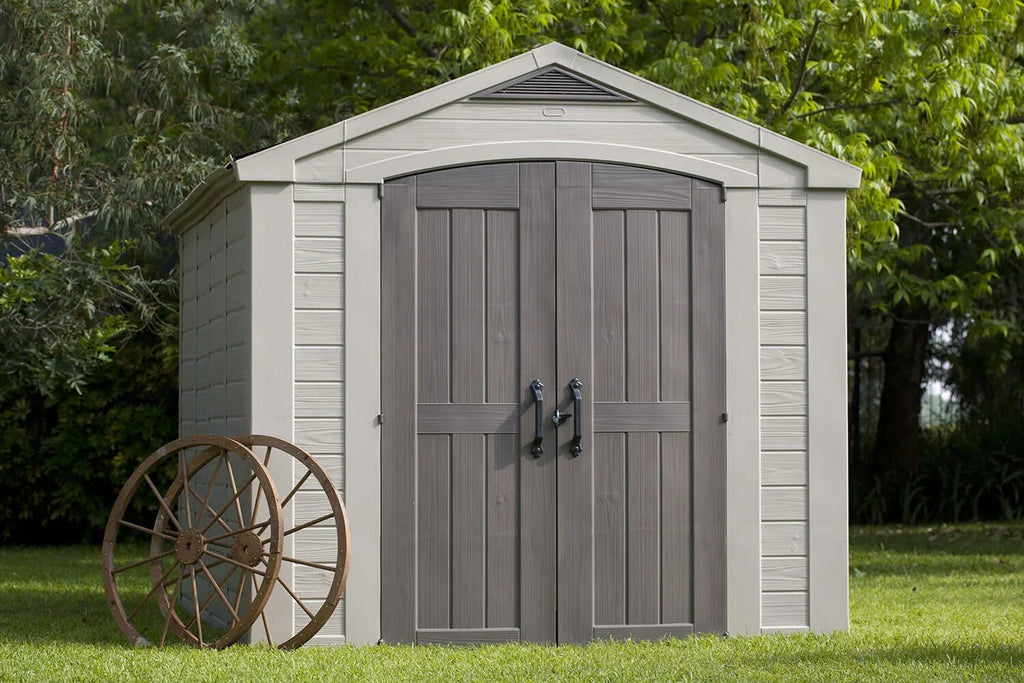 Keter Resin Outdoor Storage Shed, Taupe, 8 x 11 Foot - Factor
