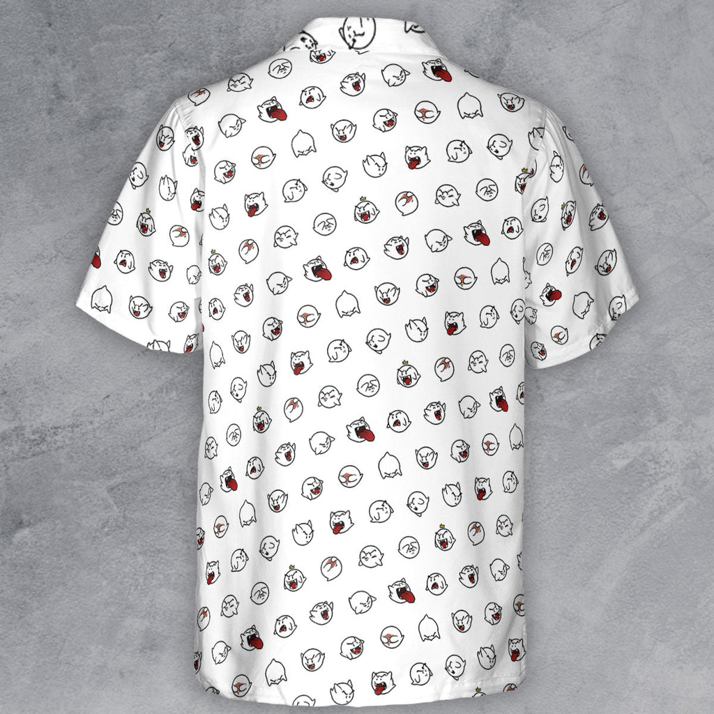 Super Mario Boo Pattern Button Down Shirt