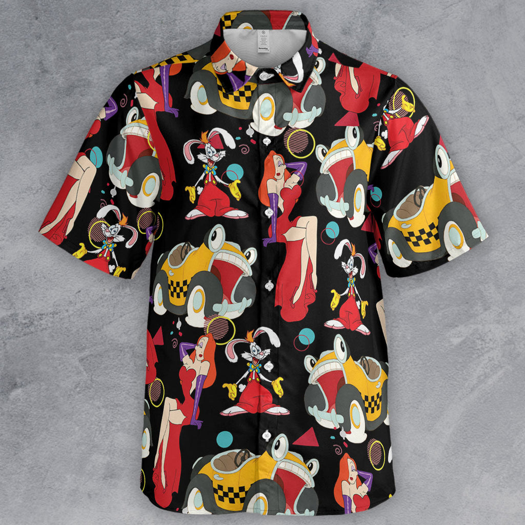 Retro 90s Jessica Rabbit Roger Rabbit Button Down Shirt