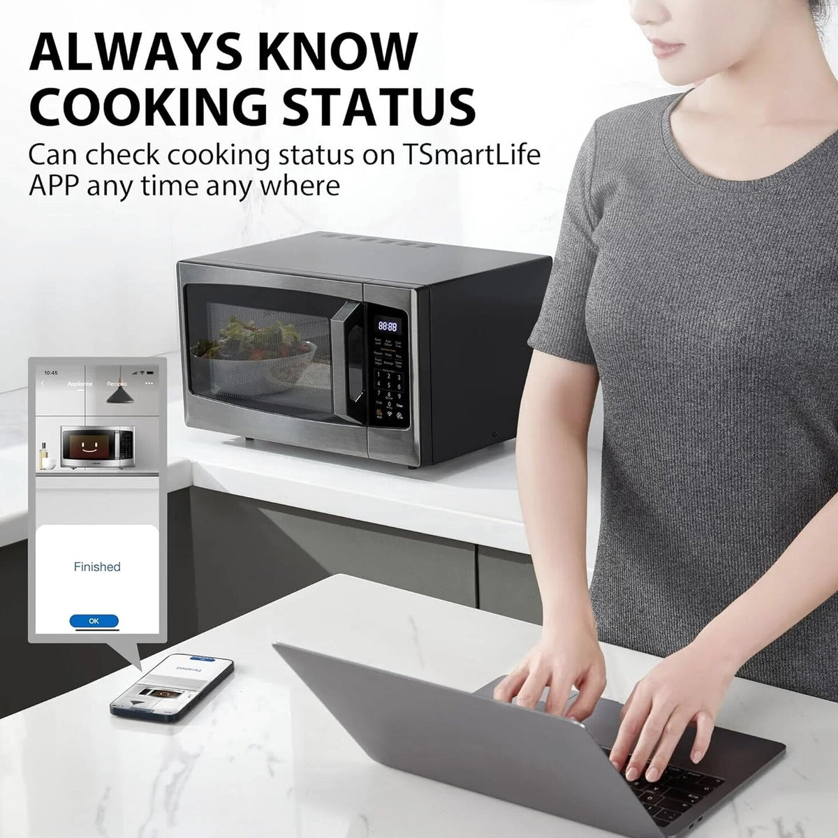 TOSHIBA 4-in-1 Countertop Microwave Oven, 1.5 Cu Ft, 1000W, Silver - ML-EC42P(SS)