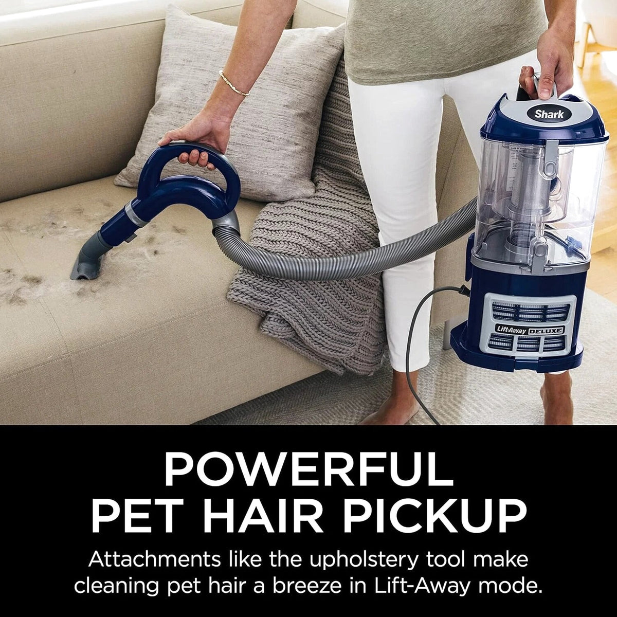 Upright Vacuum Navigator Lift-Away Deluxe With Large Dust Cup Capacity, HEPA Filter, Blue - NV360